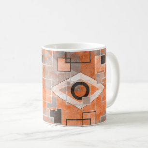 Geometric orange gray grunge stylish coffee mug