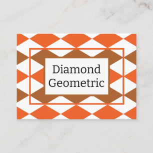 Geometric Orange Green Diamond Geometric  Business Card
