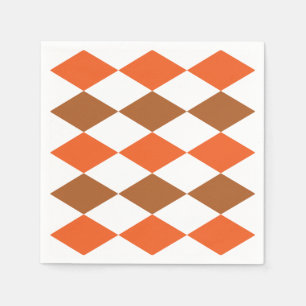 Geometric Orange Green Diamond Geometric Party Napkin