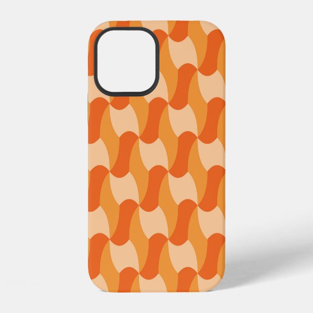 Geometric Orange Shades: Abstract Tile iPhone Case (Back)