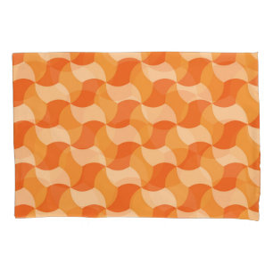 Geometric Orange Shades: Abstract Tile Pillowcase