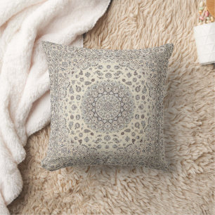 Geometric Oriental Damascus Style Throw Pillow