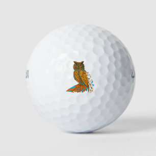 Geometric Owl Aesthetic Artsy Golf Balls