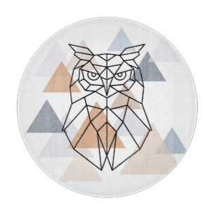 Geometric Owl Design Cutting Board