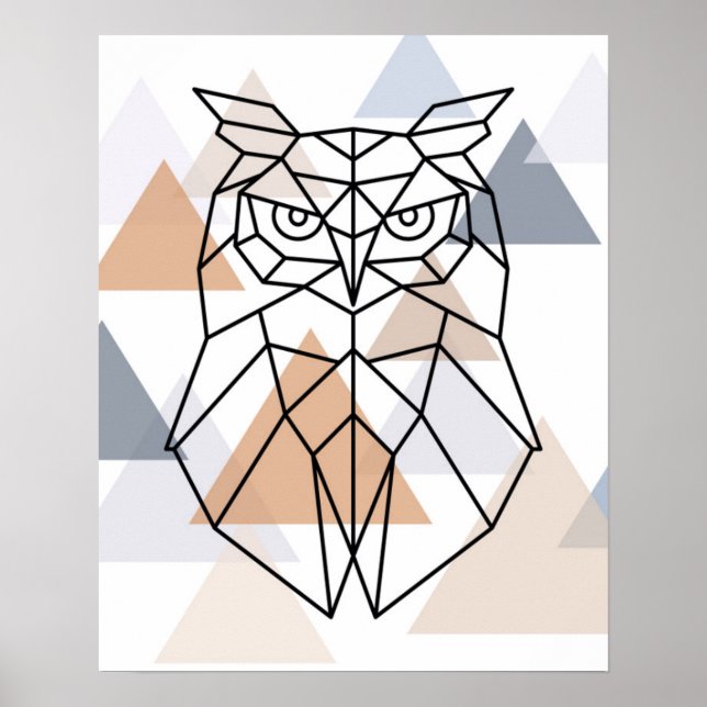 Geometric Owl Design Poster (Front)