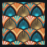 Geometric palm leaves golden pattern in Art Deco Faux Canvas Print<br><div class="desc">Geometric golden pattern in Art Deco style with palm leaves</div>
