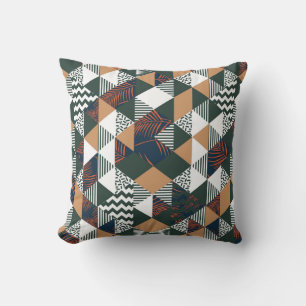 Geometric palm leaves, trendy pattern cushion