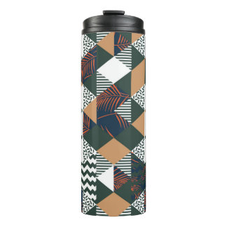 Geometric palm leaves, trendy pattern thermal tumbler
