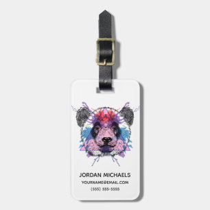 Geometric Panda Bear   Add Your Name Luggage Tag