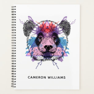 Geometric Panda Bear Add Your Name Planner