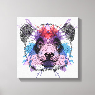 Geometric Panda Bear Canvas Print