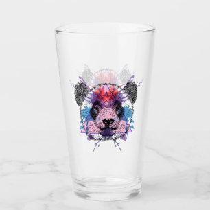 Geometric Panda Bear Glass