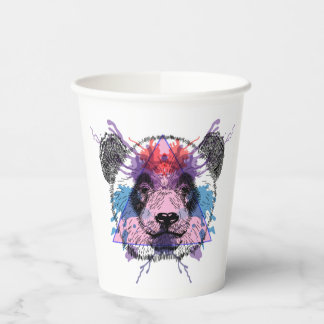 Geometric Panda Bear Paper Cups