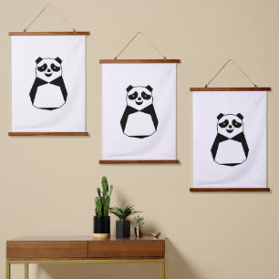 Geometric Panda Hanging Tapestry