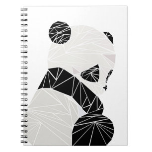 Geometric panda spiral notebook