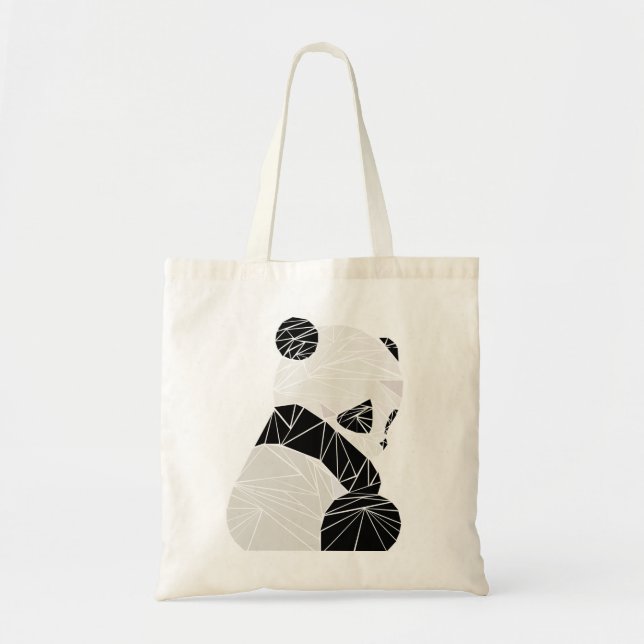 Geometric panda tote bag (Front)