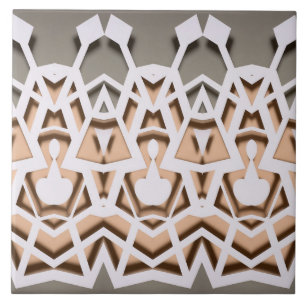 Geometric Paper-Cut Symmetry Pattern Tile