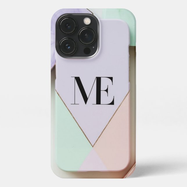 Geometric Pastel Initials Phone Case (Back)