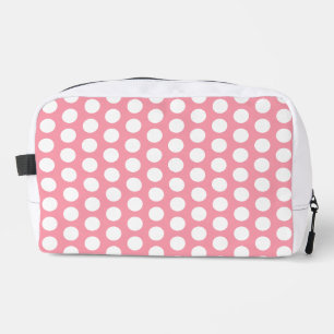 Geometric Pastel Pink White Polka Dots Dopp Kit