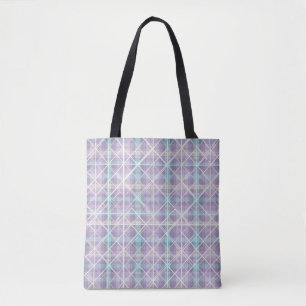 Geometric Pastel Plaid Tote Bag
