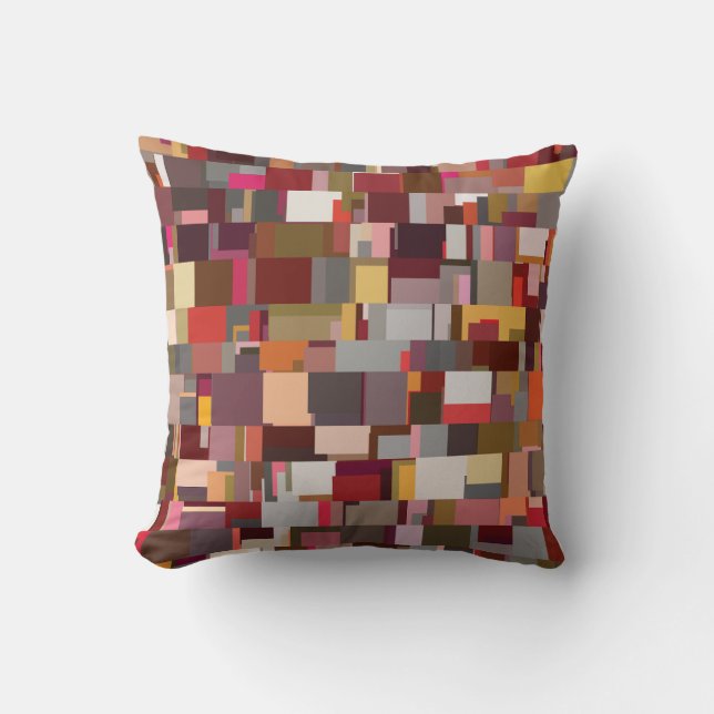 Geometric Patchwork Abstract Mosaic Pattern Cushion (Front)