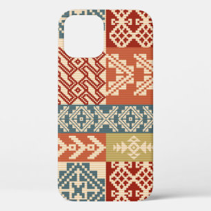 Geometric Patchwork Ethnic Seamless Pattern iPhone 12 Case