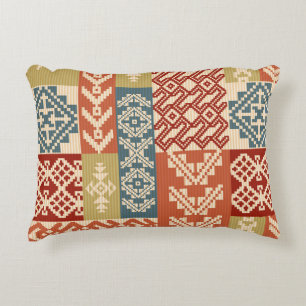 Geometric Patchwork Ethnic Seamless Pattern Decorative Cushion