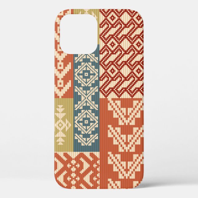 Geometric patchwork ornamental ethnic pattern Case-Mate iPhone case (Back)