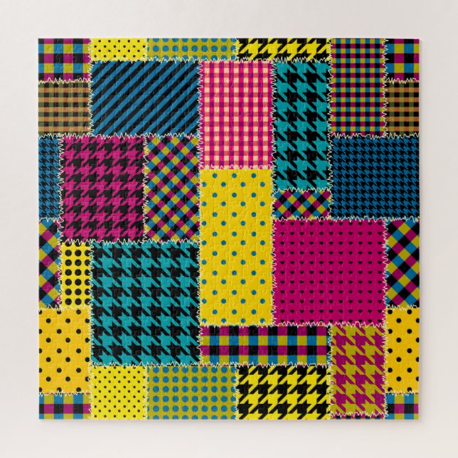 Geometric Patchwork: Rectangle Seamless Background Jigsaw Puzzle (Vertical)