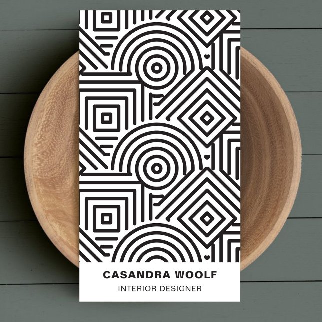 Geometric Patter Black & White Modern  Business Card (Creator Uploaded)
