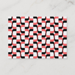 Geometric Pattern 020614 - Black and Tropical Pink Business Card