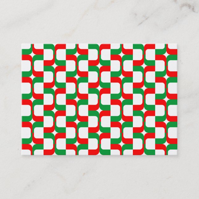 Geometric Pattern 020614 - Red and Green Business Card (Front)