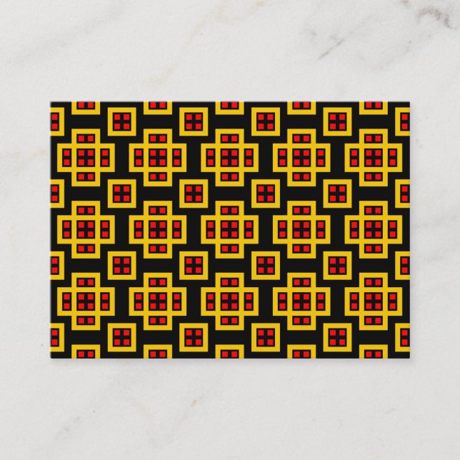 Geometric Pattern 030614 - Amber, Red and Black Business Card (Front)