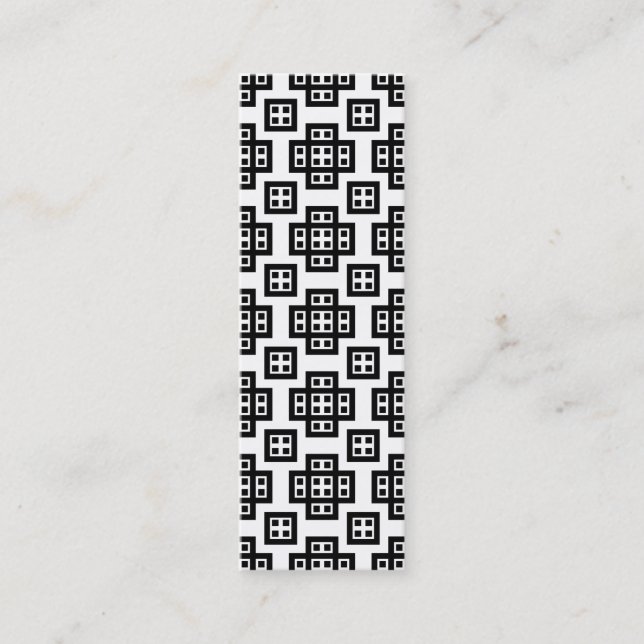 Geometric Pattern 030614 - Black on (Eggshell) Mini Business Card (Front)