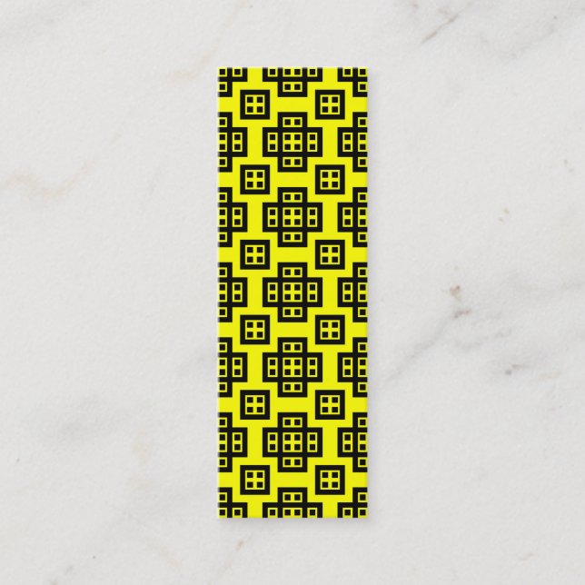 Geometric Pattern 030614 - Black on Yellow Mini Business Card (Front)