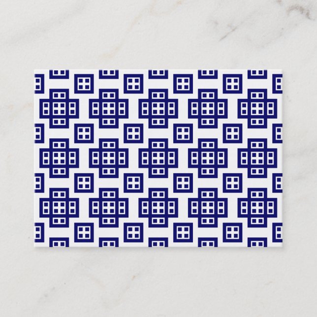 Geometric Pattern 030614 - Deep Navy Blue Business Card (Front)