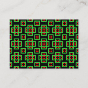Geometric Pattern 030614 - Green, Red and Black Business Card