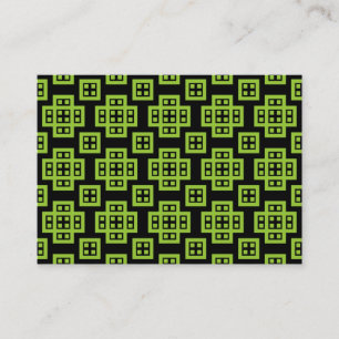 Geometric Pattern 030614 - Martian Green on Black Business Card