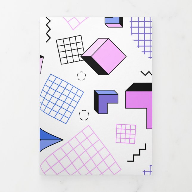 Geometric Pattern 13 Tri-Fold Holiday Card (Cover)