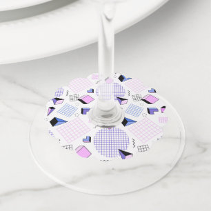 Geometric Pattern 13 Wine Glass Tag