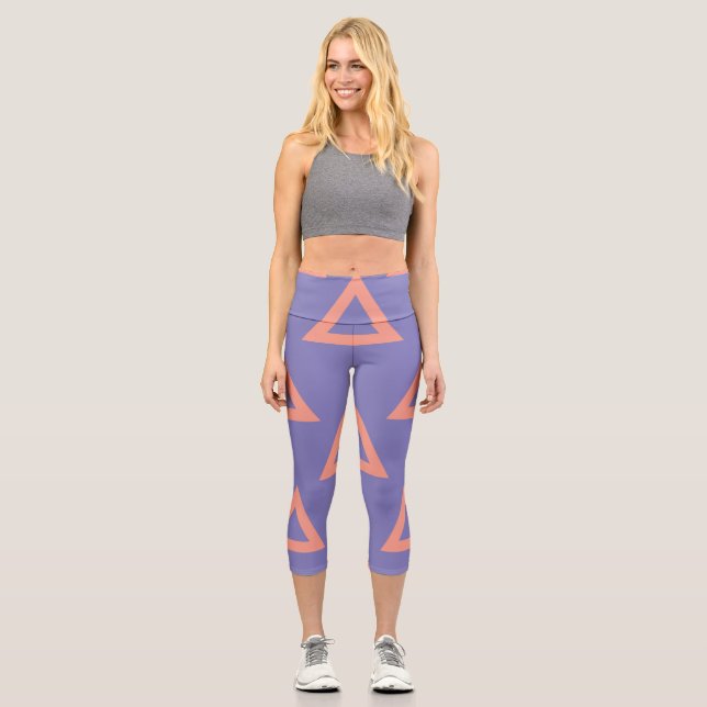 Geometric Pattern 16 Capri Leggings (Front)