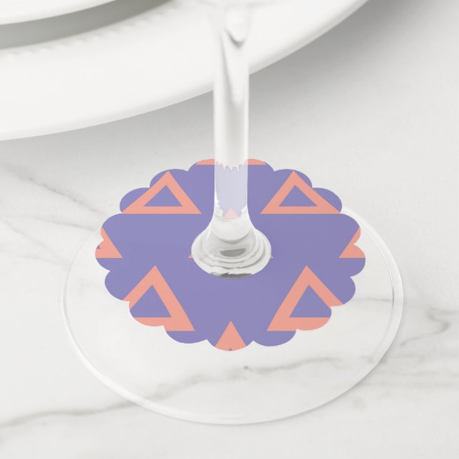 Geometric Pattern 16 Wine Glass Tag (Close Up)