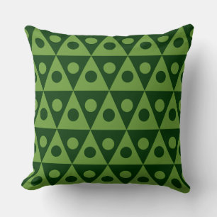 Geometric Pattern 260514 - Avocado Grn on Dk Grn Cushion