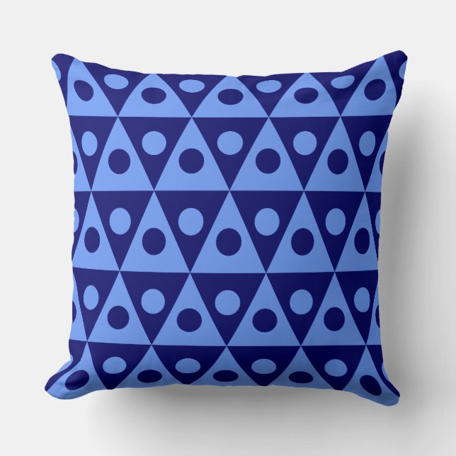 Geometric Pattern 260514 - Baby Blue on Dp Navy Cushion (Front)