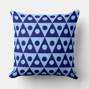Geometric Pattern 260514 - Deep Navy on Pale Blue Cushion