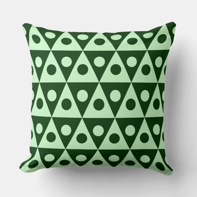 Geometric Pattern 260514 - Ghost Green on Dk Green Cushion (Front)