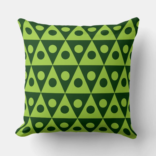 Geometric Pattern 260514 - Martian Grn on Dk Grn Cushion (Front)