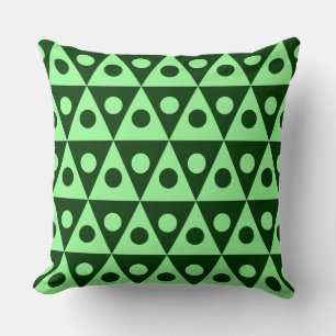 Geometric Pattern 260514 - Mint Green on Dk Green Cushion