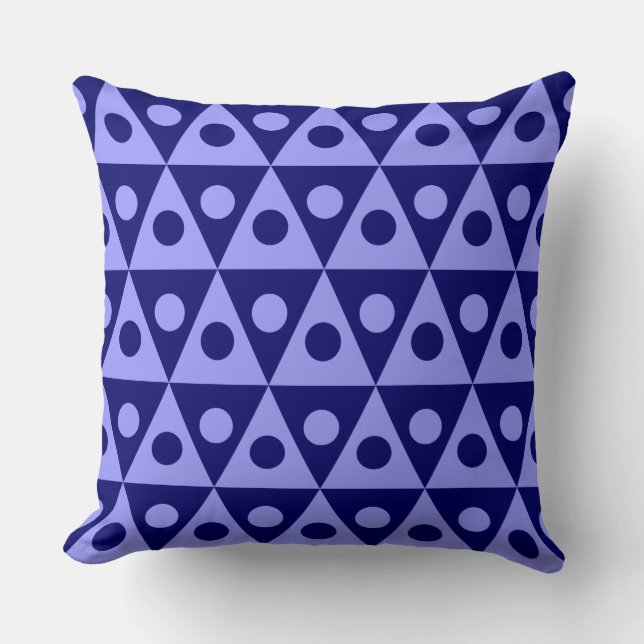 Geometric Pattern 260514 - Pastel Blue on Dp Navy Cushion (Front)