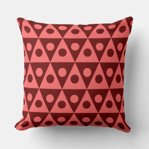 Geometric Pattern 260514 - Tropical Pink on Ruby Cushion